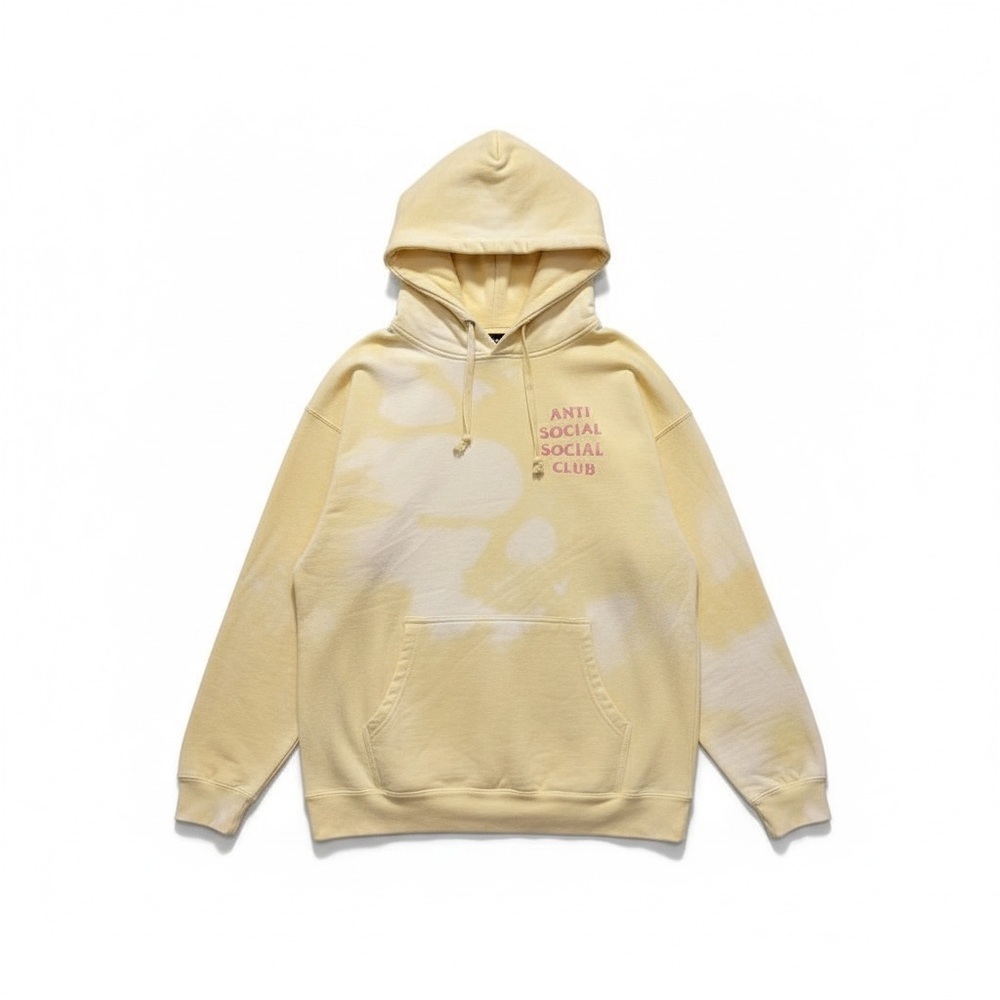 ANTI SOCIAL SOCIAL CLUB ✘ Plain Sight Yellow Pink Grapic Hood Sweatshirt, M ASSC